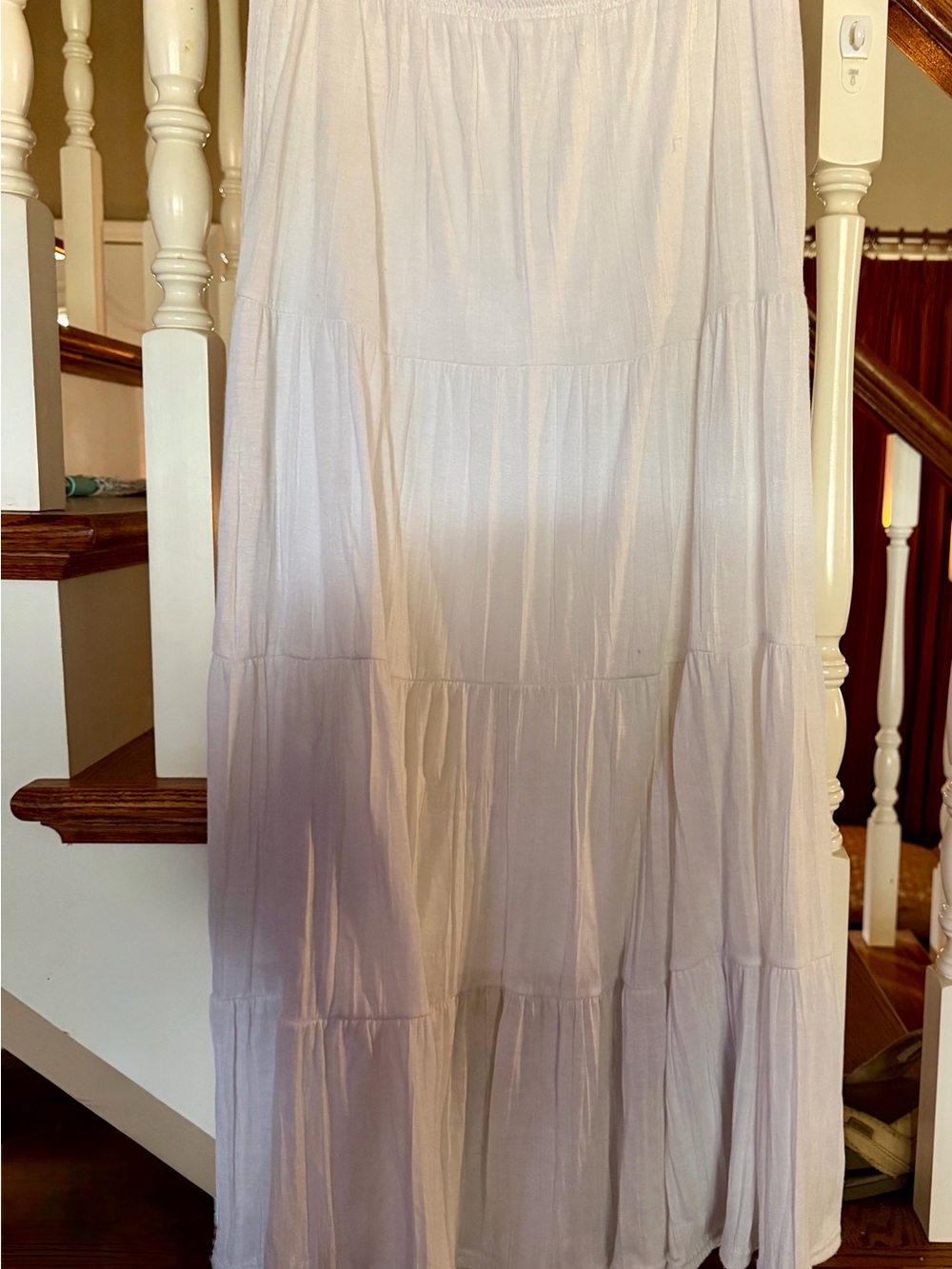 Cato white  Tiered Maxi Skirt
